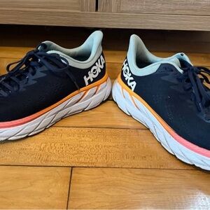 Hoka One One Navy and Light Gray Sneakers